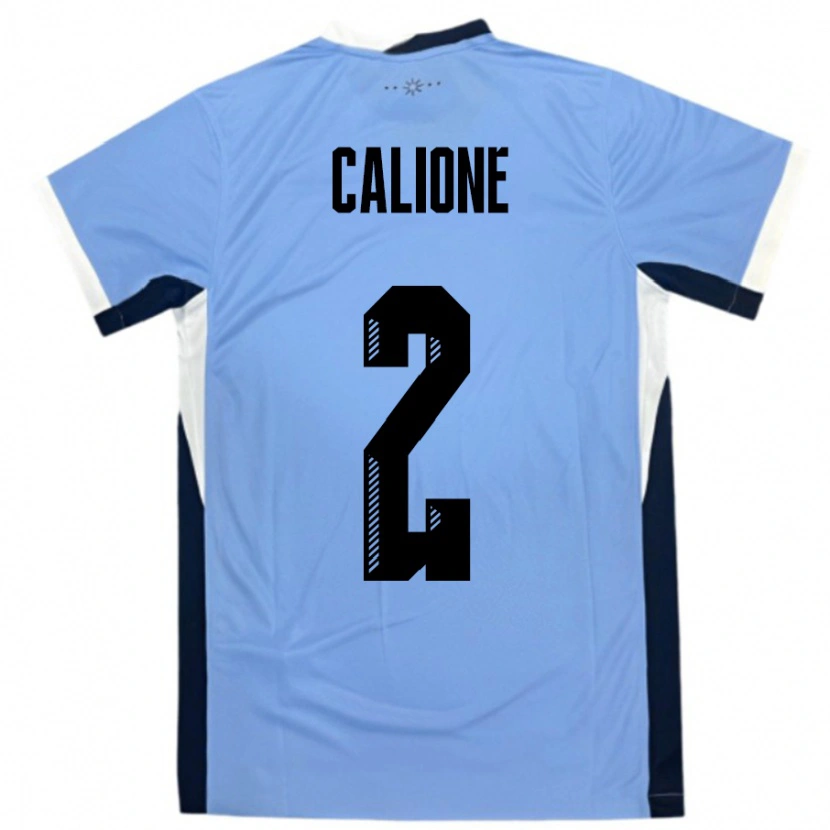 Danxen Bambino Maglia Uruguay Paolo Calione #2 Bianco Nero Kit Gara Home 24-26 Maglietta