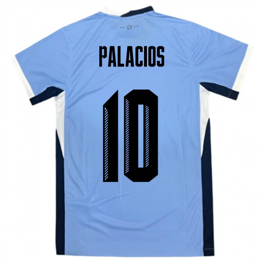 Danxen Bambino Maglia Uruguay Tiago Palacios #10 Bianco Nero Kit Gara Home 24-26 Maglietta
