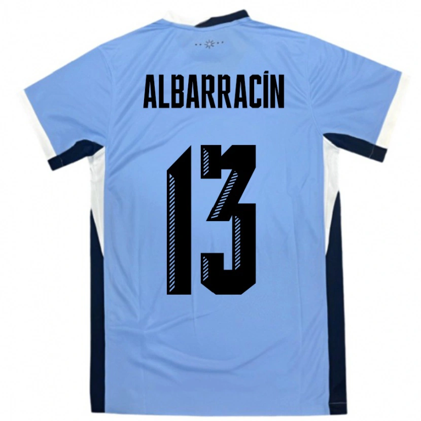 Danxen Bambino Maglia Uruguay Agustín Albarracín #13 Bianco Nero Kit Gara Home 24-26 Maglietta