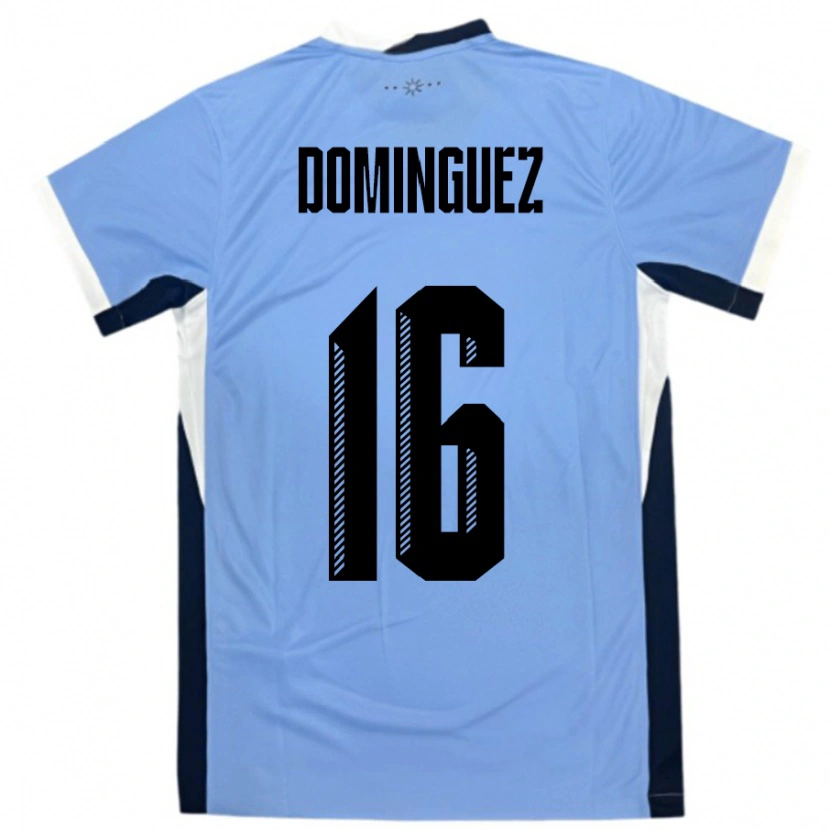Danxen Bambino Maglia Uruguay Facundo Dominguez #16 Bianco Nero Kit Gara Home 24-26 Maglietta