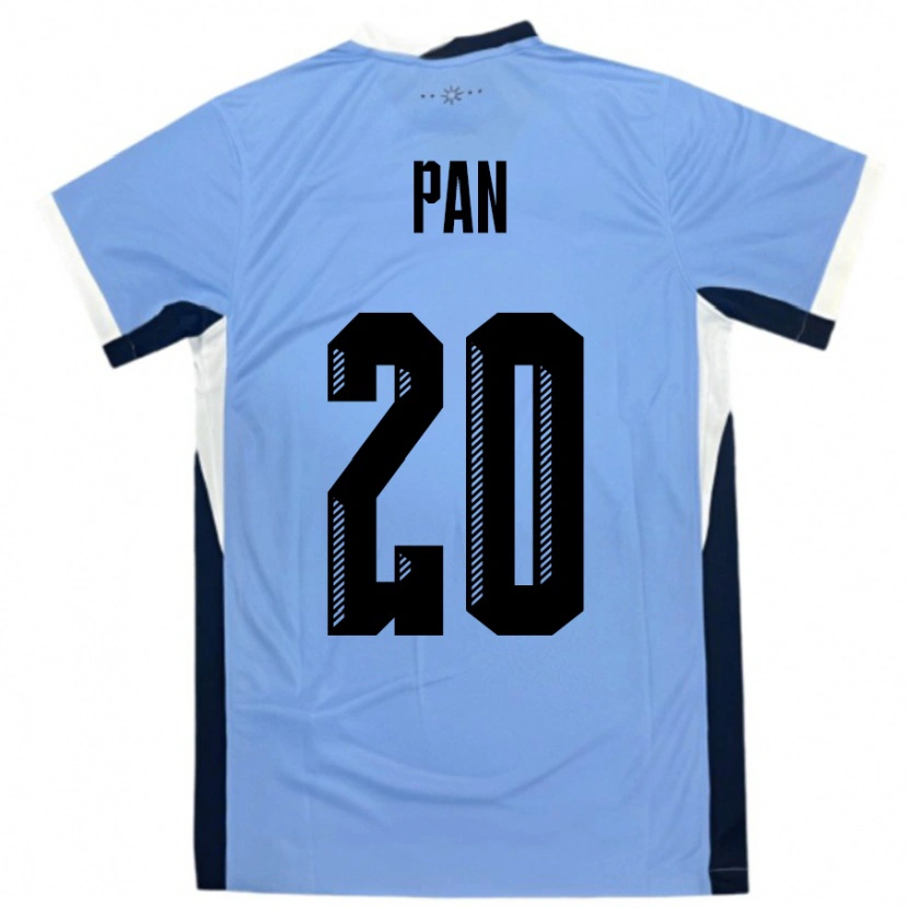 Danxen Bambino Maglia Uruguay Gonzalo Pan #20 Bianco Nero Kit Gara Home 24-26 Maglietta