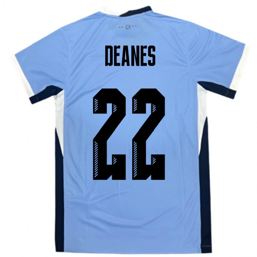 Danxen Bambino Maglia Uruguay Tiago Deanes #22 Bianco Nero Kit Gara Home 24-26 Maglietta