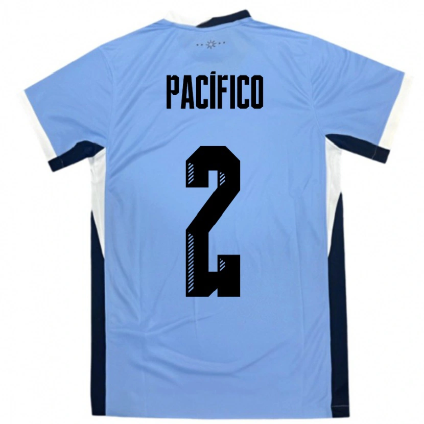 Danxen Bambino Maglia Uruguay Patricio Pacifico #2 Bianco Nero Kit Gara Home 24-26 Maglietta