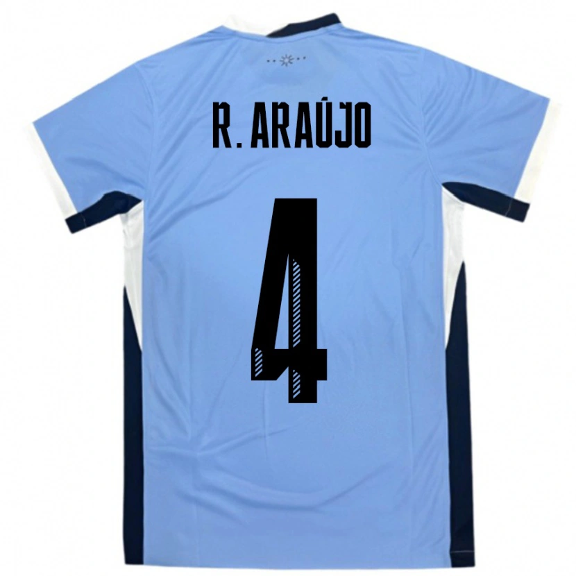 Danxen Bambino Maglia Uruguay Ronald Araujo #4 Bianco Nero Kit Gara Home 24-26 Maglietta