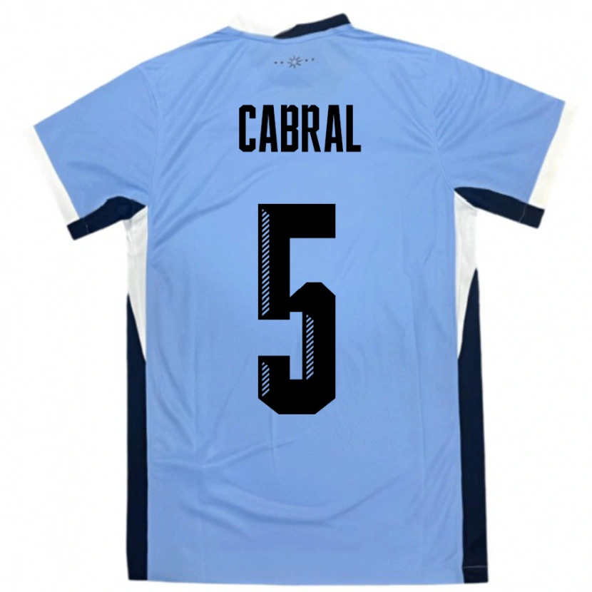 Danxen Bambino Maglia Uruguay Maximo Cabral #5 Bianco Nero Kit Gara Home 24-26 Maglietta
