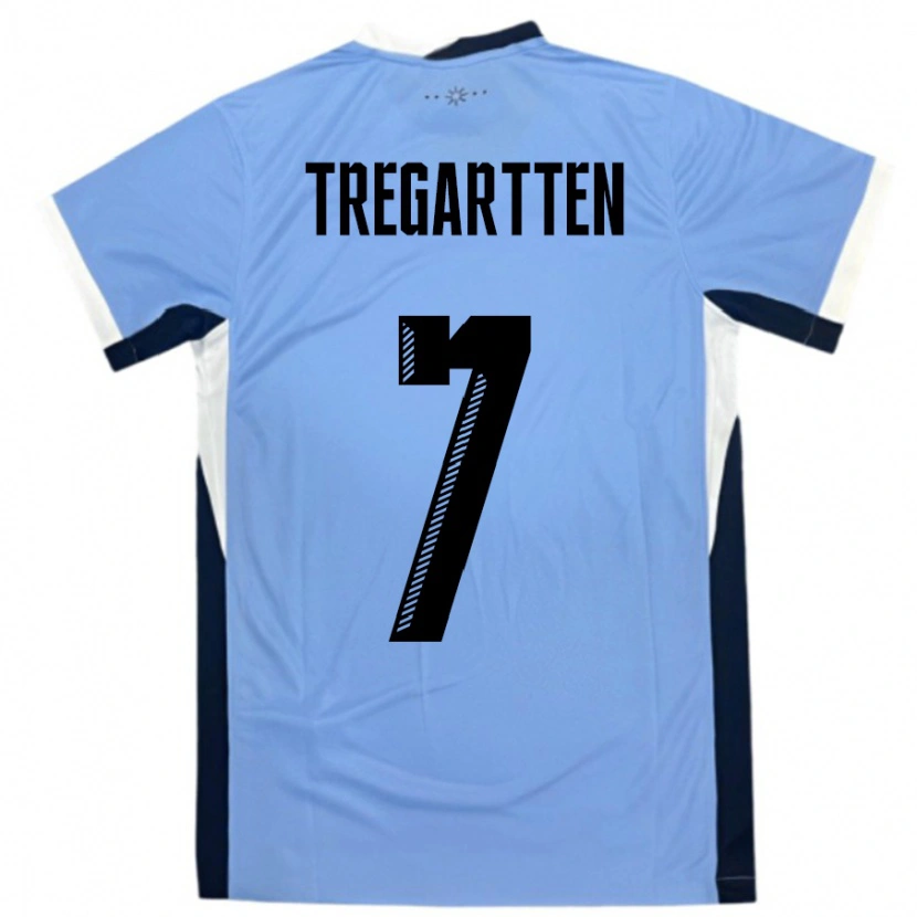 Danxen Bambino Maglia Uruguay Stephanie Tregartten #7 Bianco Nero Kit Gara Home 24-26 Maglietta