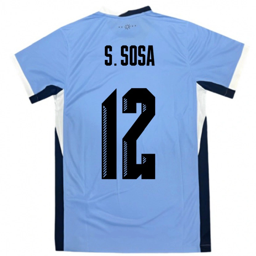 Danxen Bambino Maglia Uruguay Sebastian Sosa #12 Bianco Nero Kit Gara Home 24-26 Maglietta