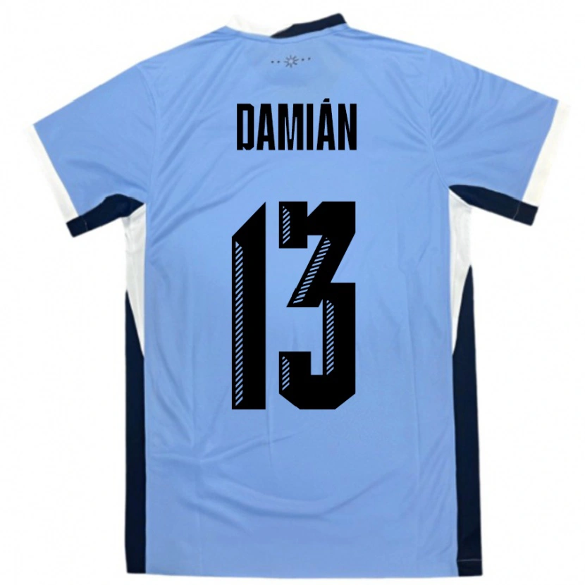 Danxen Bambino Maglia Uruguay Damian Suarez #13 Bianco Nero Kit Gara Home 24-26 Maglietta