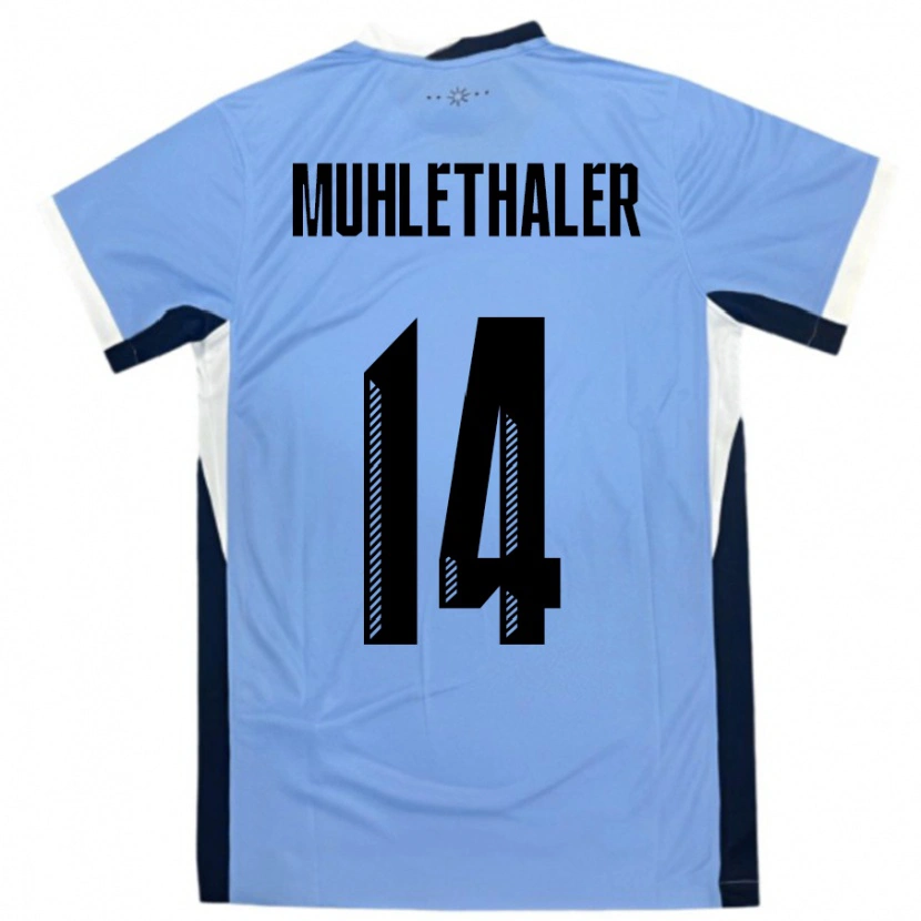 Danxen Bambino Maglia Uruguay Stiven Muhlethaler #14 Bianco Nero Kit Gara Home 24-26 Maglietta