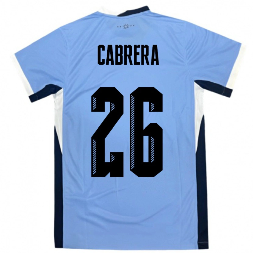Danxen Bambino Maglia Uruguay Leandro Cabrera #26 Bianco Nero Kit Gara Home 24-26 Maglietta