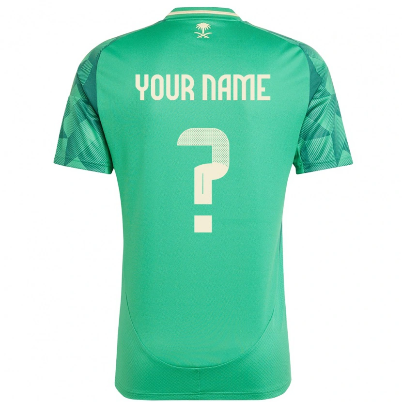 Danxen Bambino Maglia Arabia Saudita Il Tuo Nome #0 Verde Kit Gara Home 24-26 Maglietta