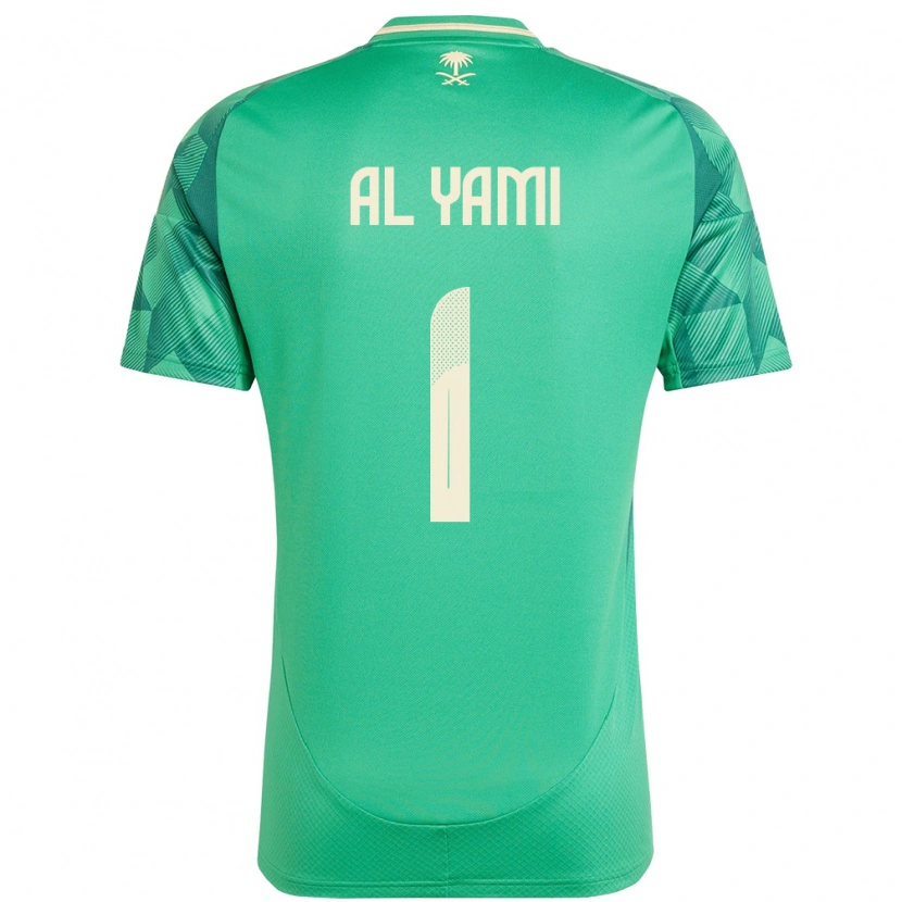 Danxen Bambino Maglia Arabia Saudita Mohammed Al-Yami #1 Verde Kit Gara Home 24-26 Maglietta