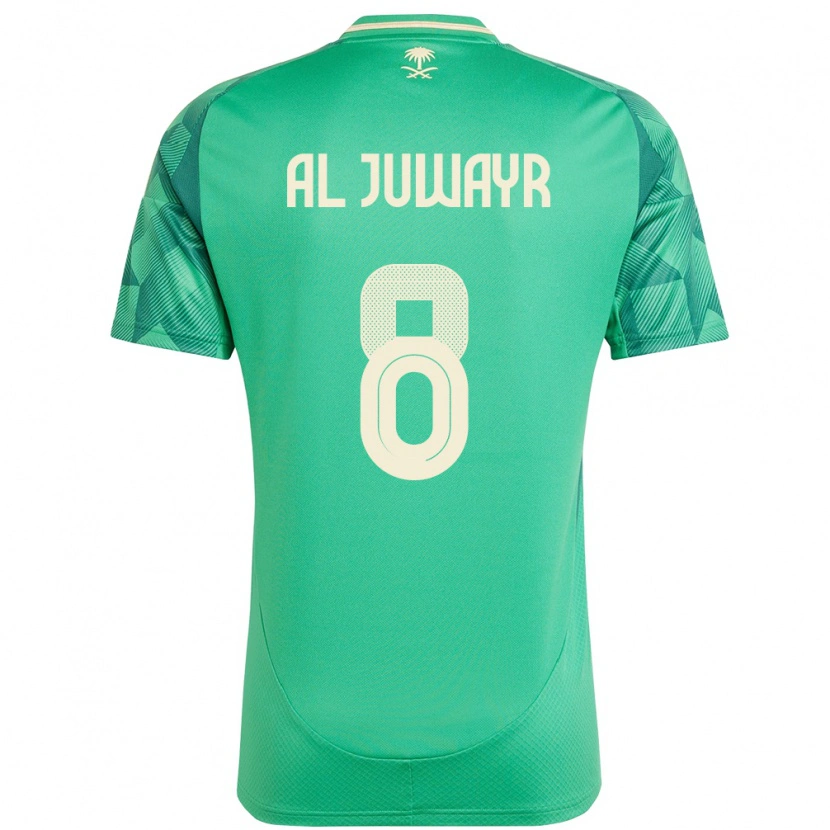 Danxen Bambino Maglia Arabia Saudita Musab Al-Juwayr #8 Verde Kit Gara Home 24-26 Maglietta