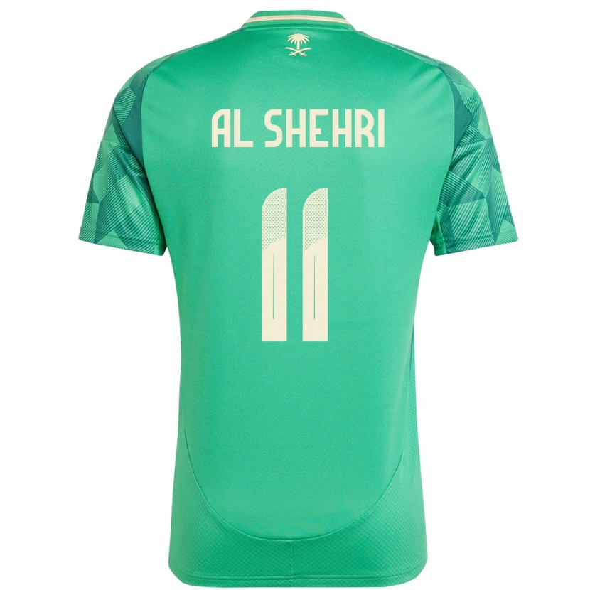 Danxen Bambino Maglia Arabia Saudita Saleh Al-Shehri #11 Verde Kit Gara Home 24-26 Maglietta