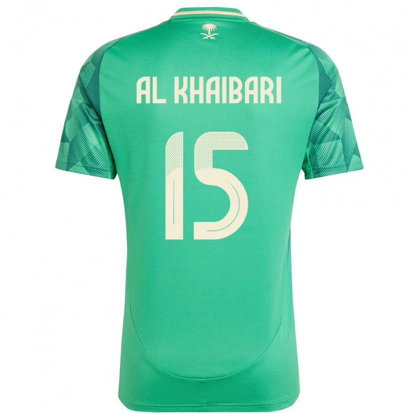 Danxen Bambino Maglia Arabia Saudita Abdullah Al-Khaibari #15 Verde Kit Gara Home 24-26 Maglietta