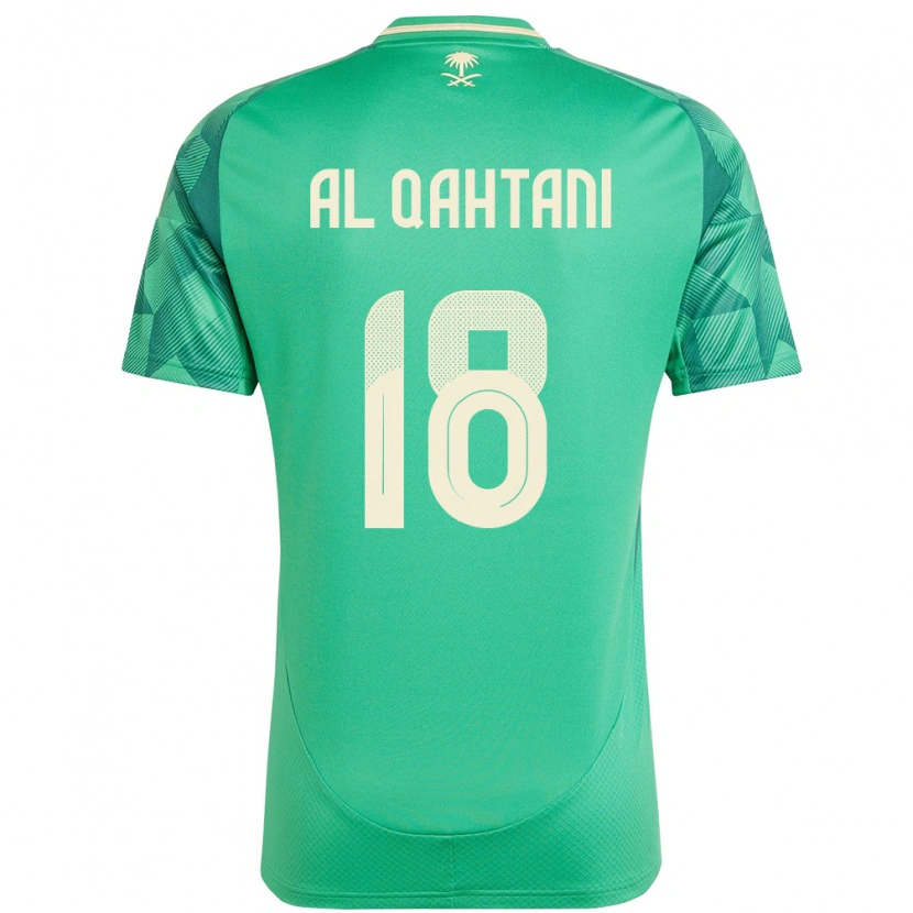 Danxen Bambino Maglia Arabia Saudita Mohammed Al-Qahtani #18 Verde Kit Gara Home 24-26 Maglietta