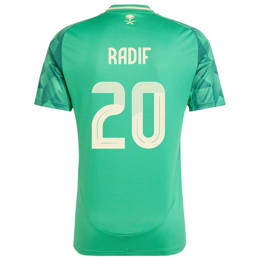 Danxen Bambino Maglia Arabia Saudita Abdullah Radif #20 Verde Kit Gara Home 24-26 Maglietta