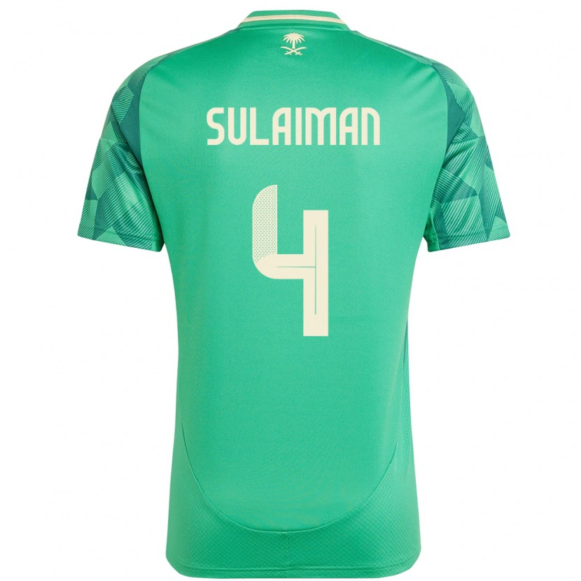 Danxen Bambino Maglia Arabia Saudita Mohammed Sulaiman #4 Verde Kit Gara Home 24-26 Maglietta