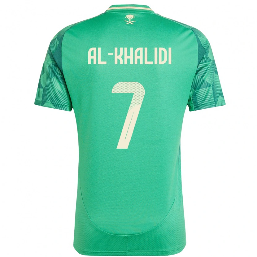 Danxen Bambino Maglia Arabia Saudita Tamim Al-Khalidi #7 Verde Kit Gara Home 24-26 Maglietta