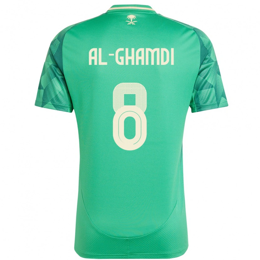 Danxen Bambino Maglia Arabia Saudita Rakan Al-Ghamdi #8 Verde Kit Gara Home 24-26 Maglietta