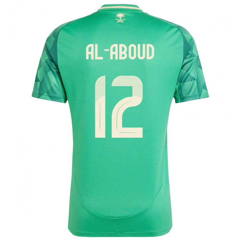 Danxen Bambino Maglia Arabia Saudita Mehdi Al-Aboud #12 Verde Kit Gara Home 24-26 Maglietta