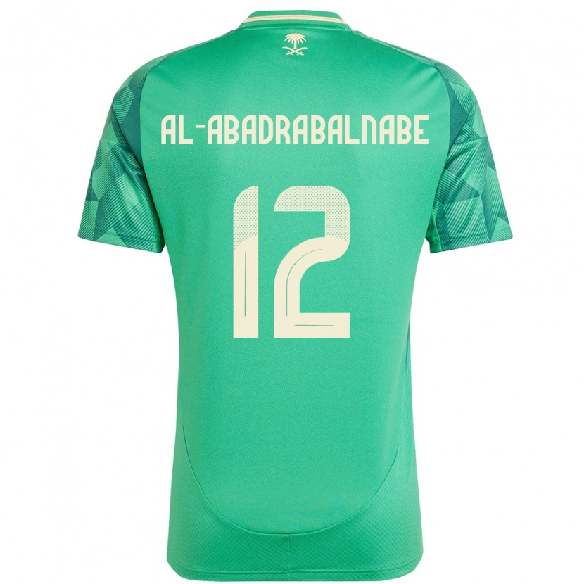 Danxen Bambino Maglia Arabia Saudita Ahmed Musallam Al-Abadrabalnabe #12 Verde Kit Gara Home 24-26 Maglietta