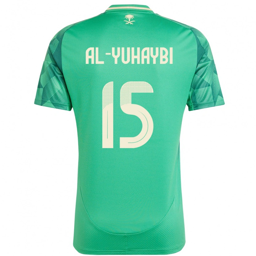 Danxen Bambino Maglia Arabia Saudita Amar Al-Yuhaybi #15 Verde Kit Gara Home 24-26 Maglietta