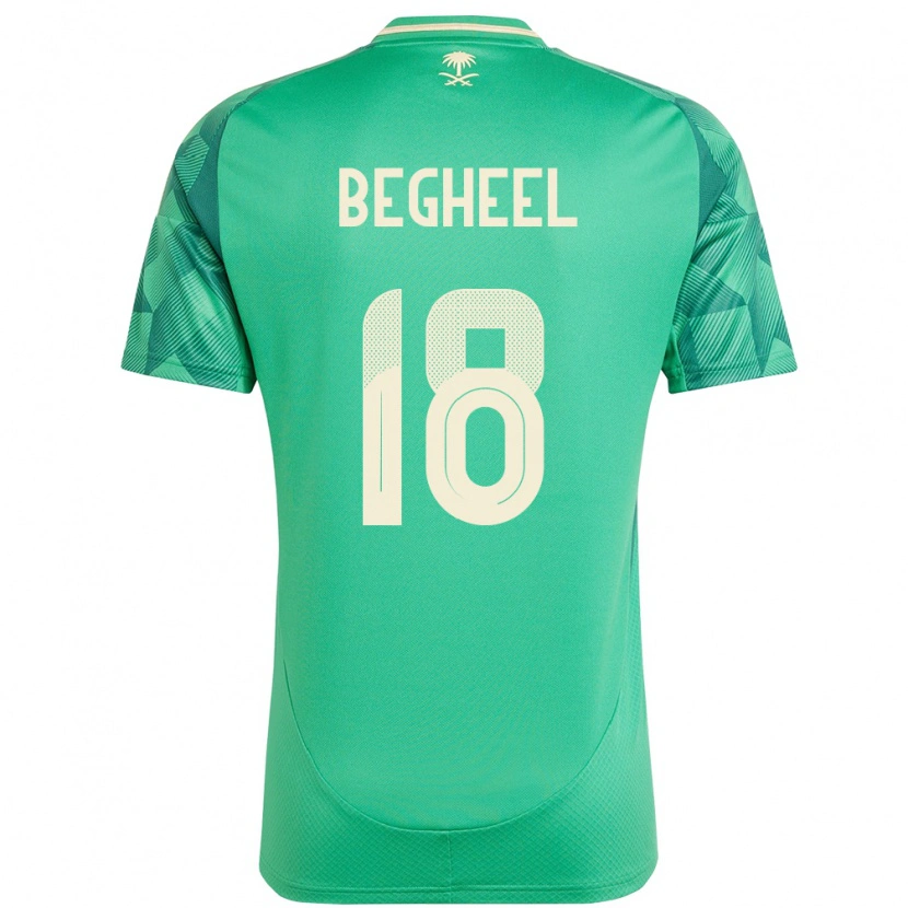Danxen Bambino Maglia Arabia Saudita Qasem Begheel #18 Verde Kit Gara Home 24-26 Maglietta