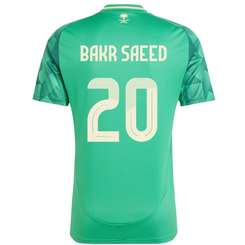 Danxen Bambino Maglia Arabia Saudita Abu Bakr Saeed #20 Verde Kit Gara Home 24-26 Maglietta