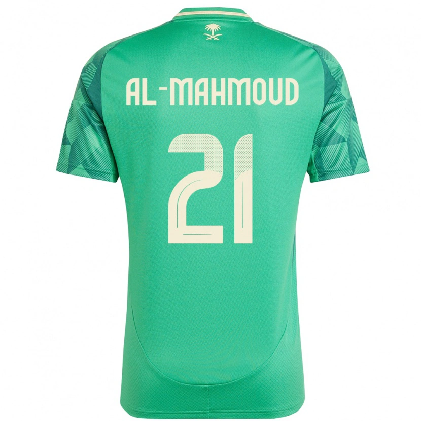 Danxen Bambino Maglia Arabia Saudita Mohammed Al-Mahmoud #21 Verde Kit Gara Home 24-26 Maglietta