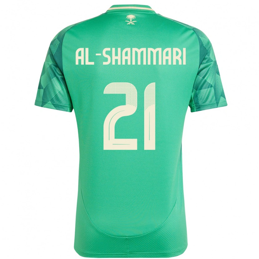 Danxen Bambino Maglia Arabia Saudita Musaed Al-Shammari #21 Verde Kit Gara Home 24-26 Maglietta