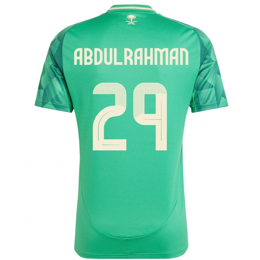 Danxen Bambino Maglia Arabia Saudita Mohammed Abdulrahman #29 Verde Kit Gara Home 24-26 Maglietta