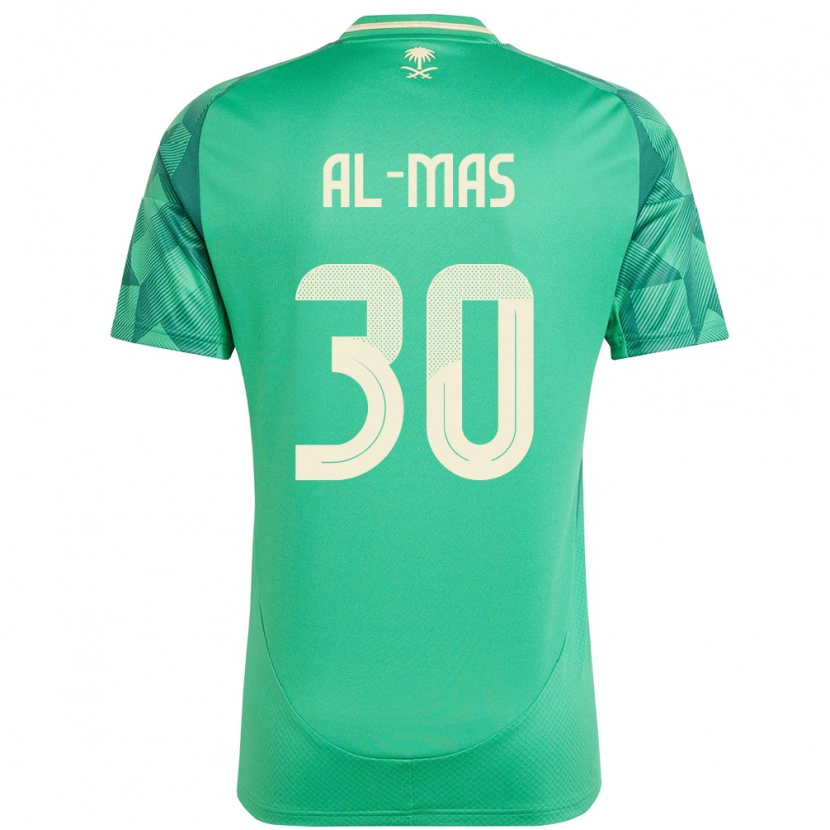 Danxen Bambino Maglia Arabia Saudita Abdullah Al-Mas #30 Verde Kit Gara Home 24-26 Maglietta