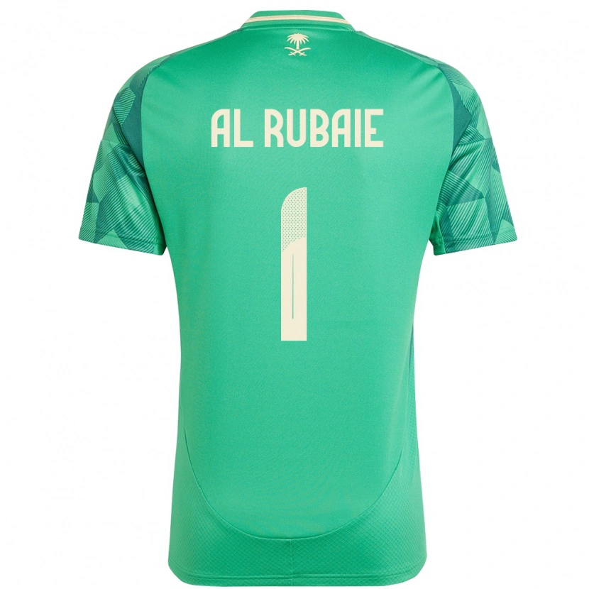 Danxen Bambino Maglia Arabia Saudita Mohammed Al Rubaie #1 Verde Kit Gara Home 24-26 Maglietta