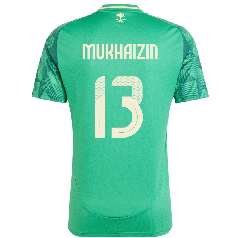 Danxen Bambino Maglia Arabia Saudita Raghad Mukhaizin #13 Verde Kit Gara Home 24-26 Maglietta