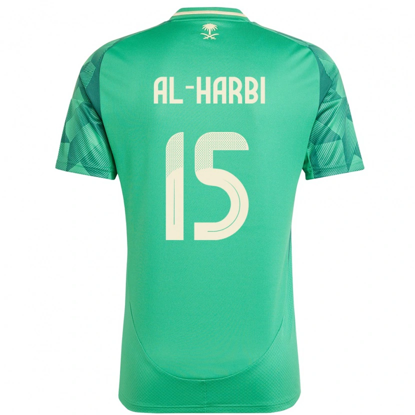 Danxen Bambino Maglia Arabia Saudita Mashael Al Harbi #15 Verde Kit Gara Home 24-26 Maglietta