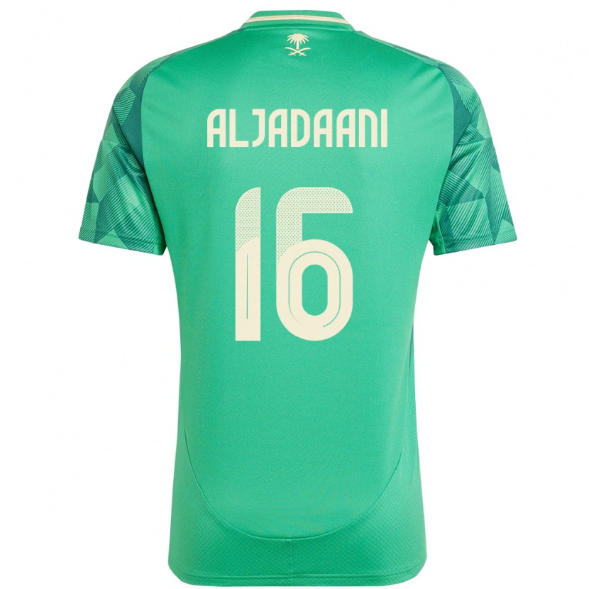 Danxen Bambino Maglia Arabia Saudita Nawaf Aljadaani #16 Verde Kit Gara Home 24-26 Maglietta