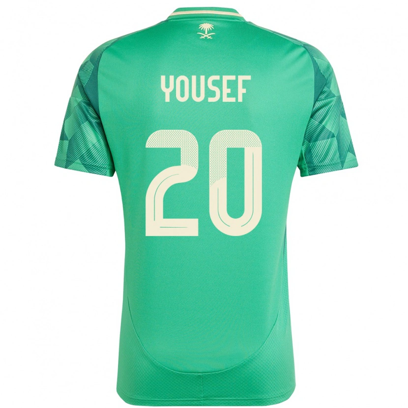 Danxen Bambino Maglia Arabia Saudita Fares Yousef #20 Verde Kit Gara Home 24-26 Maglietta