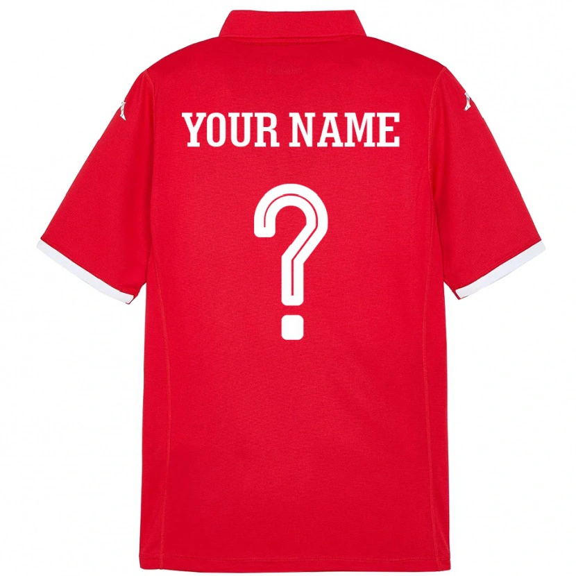 Danxen Bambino Maglia Tunisia Il Tuo Nome #0 Rosso Kit Gara Home 24-26 Maglietta