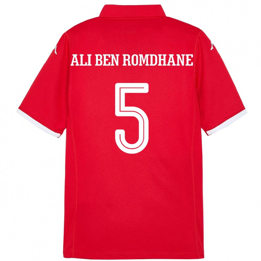 Danxen Bambino Maglia Tunisia Mohamed Ali Ben Romdhane #5 Rosso Kit Gara Home 24-26 Maglietta