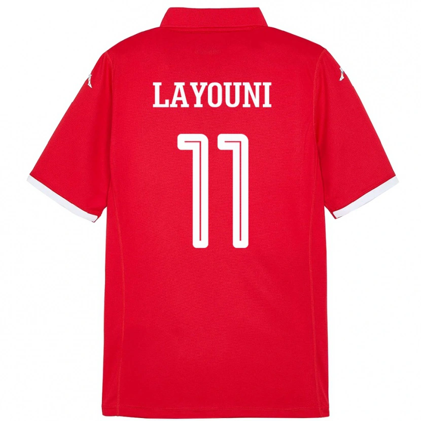 Danxen Bambino Maglia Tunisia Amor Layouni #11 Rosso Kit Gara Home 24-26 Maglietta