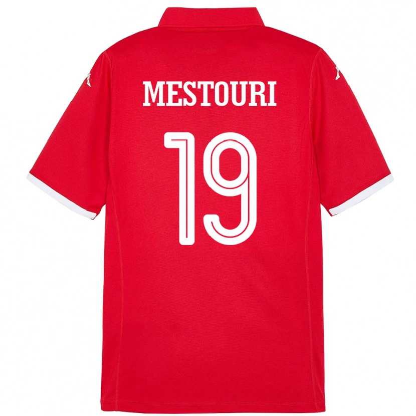 Danxen Bambino Maglia Tunisia Hazem Mestouri #19 Rosso Kit Gara Home 24-26 Maglietta