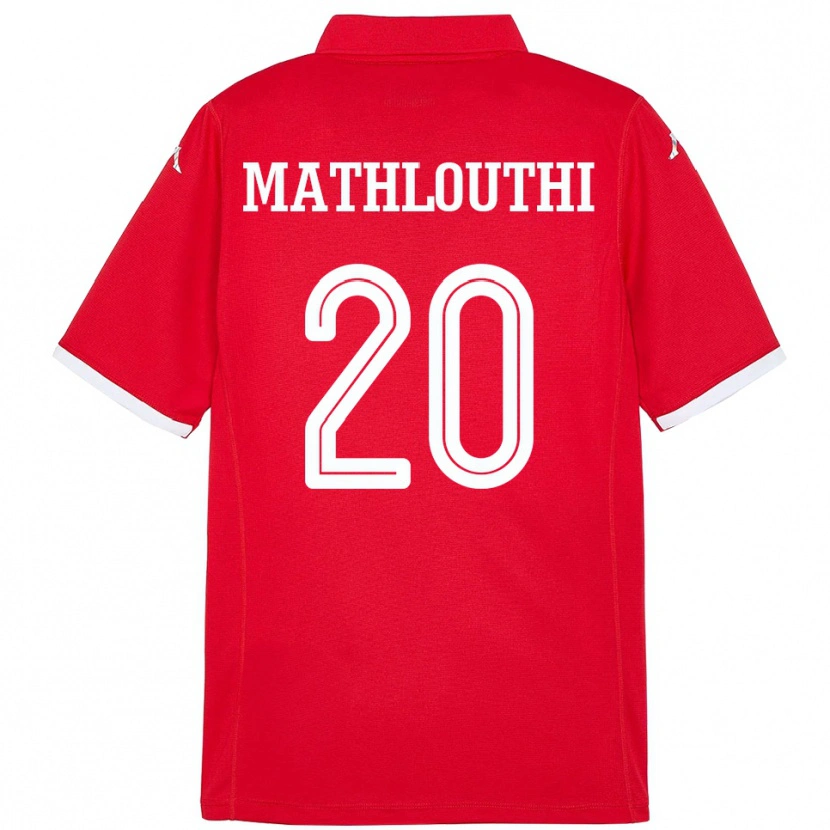 Danxen Bambino Maglia Tunisia Hamza Mathlouthi #20 Rosso Kit Gara Home 24-26 Maglietta