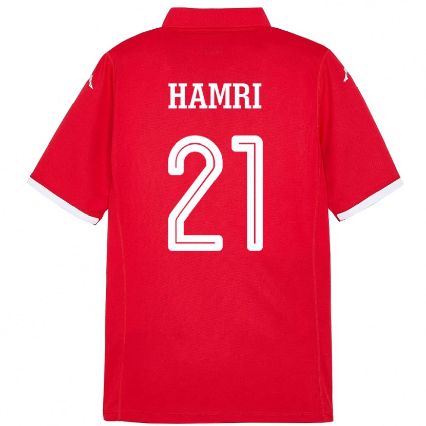 Danxen Bambino Maglia Tunisia Rabii Hamri #21 Rosso Kit Gara Home 24-26 Maglietta