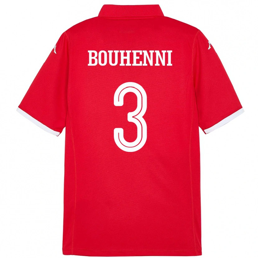 Danxen Bambino Maglia Tunisia Rayen Bouhenni #3 Rosso Kit Gara Home 24-26 Maglietta