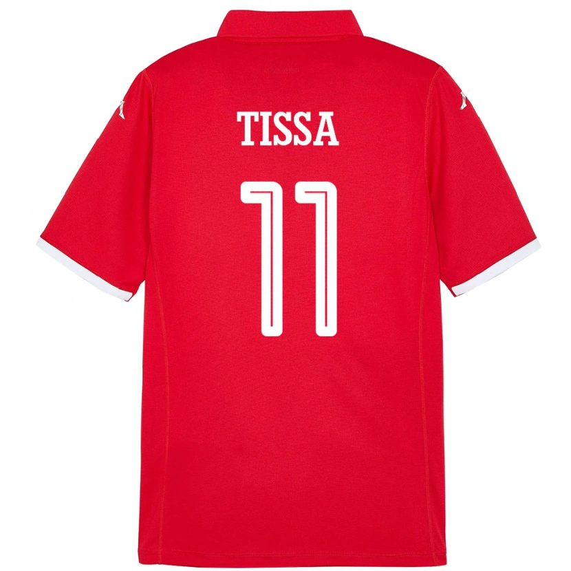 Danxen Bambino Maglia Tunisia Wassim Tissa #11 Rosso Kit Gara Home 24-26 Maglietta