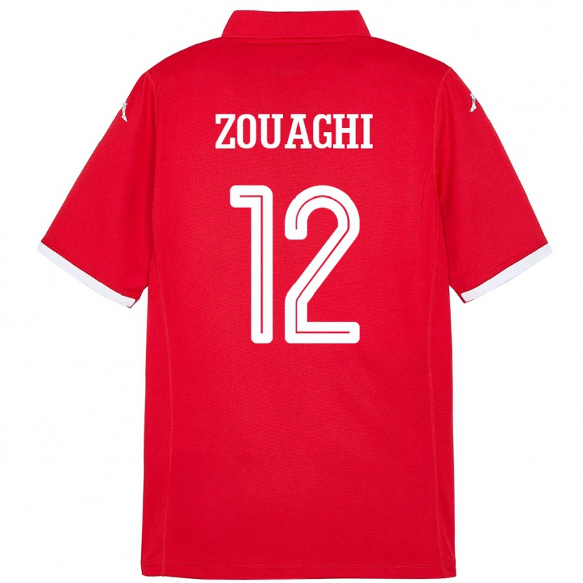Danxen Bambino Maglia Tunisia Thomas Zouaghi #12 Rosso Kit Gara Home 24-26 Maglietta