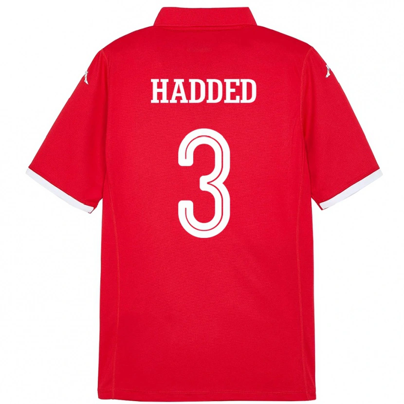 Danxen Bambino Maglia Tunisia Rayen Hadded #3 Rosso Kit Gara Home 24-26 Maglietta