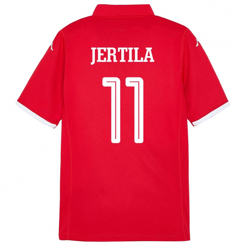 Danxen Bambino Maglia Tunisia Hedi Jertila #11 Rosso Kit Gara Home 24-26 Maglietta