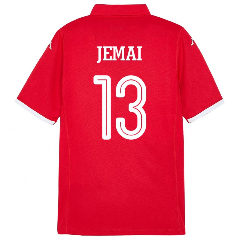 Danxen Bambino Maglia Tunisia Yasmine Jemai #13 Rosso Kit Gara Home 24-26 Maglietta